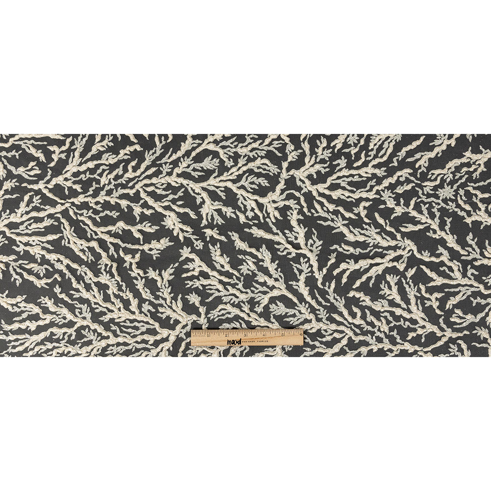 3D Puffy Glitter Tulle - Light Champagne and Off-White