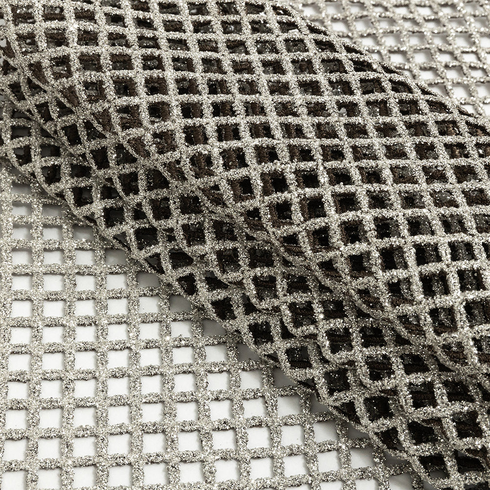 Guipure Lace with Glitter - Mink Diamonds