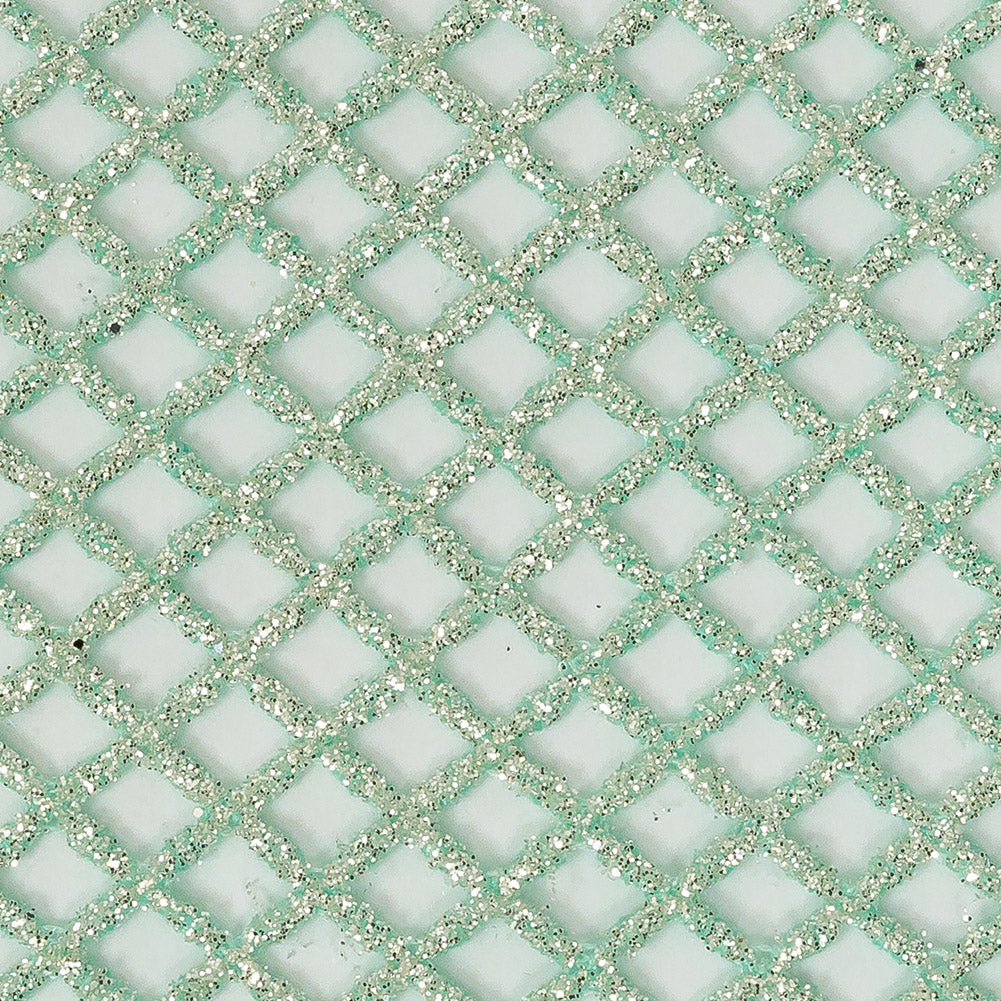 Guipure Lace with Glitter - Water Green Diamonds Full