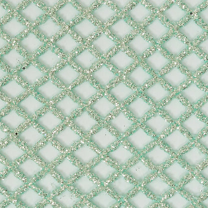 Guipure Lace with Glitter - Water Green Diamonds Full