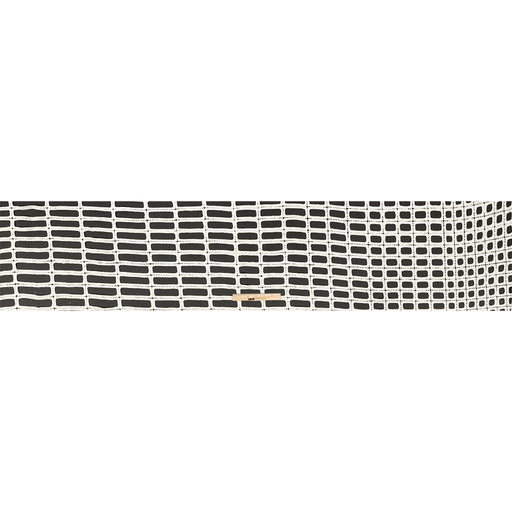 Guipure Lace with Glitter - Off-White Gradient Rectangles Folded