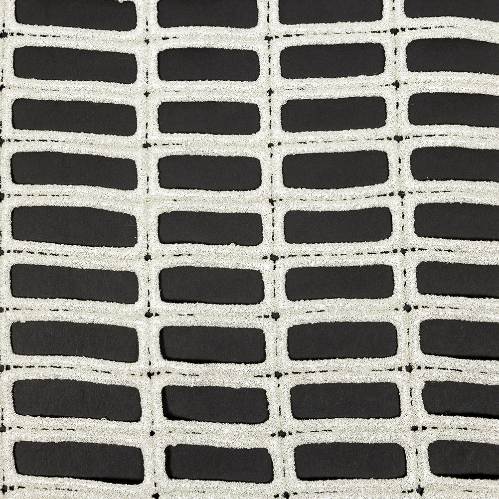 Guipure Lace with Glitter - Off-White Gradient Rectangles