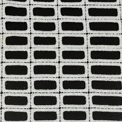 Guipure Lace with Glitter - White Gradient Rectangles