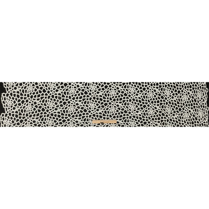 Guipure Lace with Silver Glitter Topcoat - Off-White Thick Webbing Folded