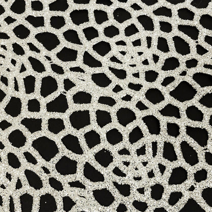 Guipure Lace with Silver Glitter Topcoat - Off-White Thick Webbing