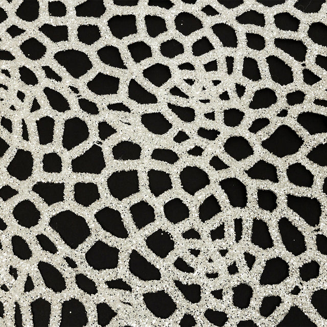 Guipure Lace with Silver Glitter Topcoat - Off-White Thick Webbing