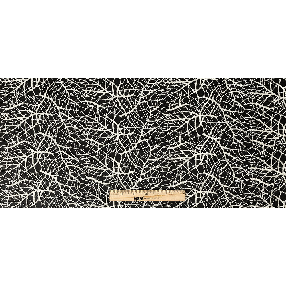 Guipure Lace with Silver Glitter Topcoat - Off-White Thin Webbing Folded