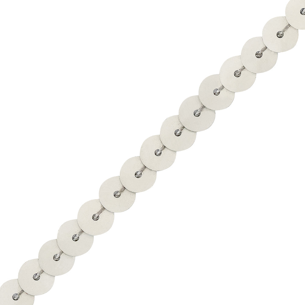 6mm Matte Silver Flat Sequins Trim Detail