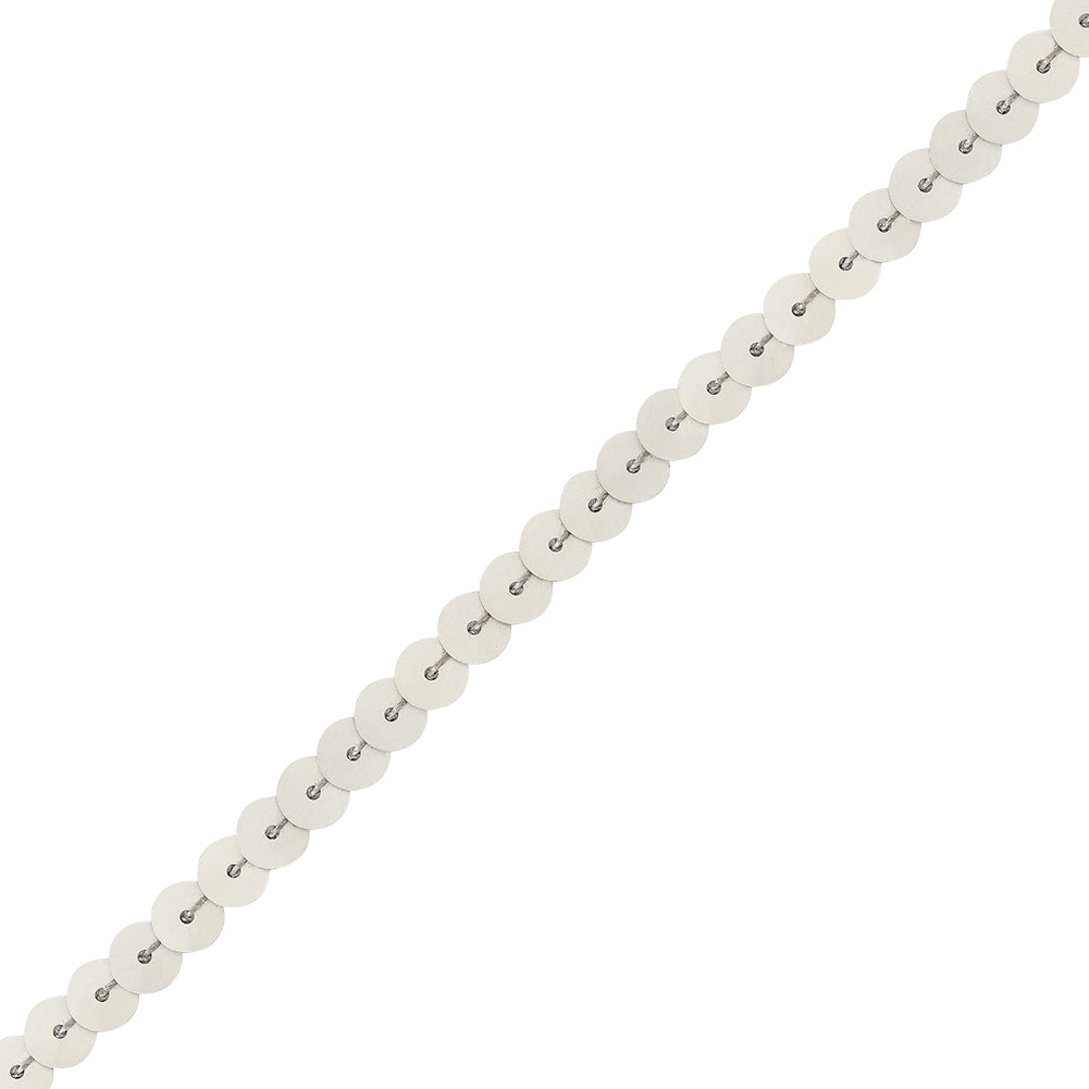 6mm Matte Silver Flat Sequins Trim