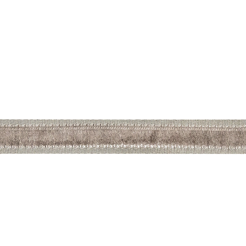 Gray Violet Double-Faced Velvet Ribbon with a Gray Satin Border - 0.375" Detail