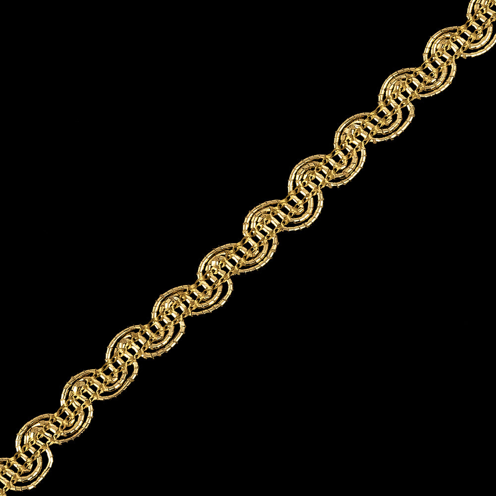 Gold Metallic Gimp Braided Cording - 0.3" Drape