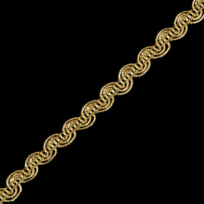Gold Metallic Gimp Braided Cording - 0.3" Drape