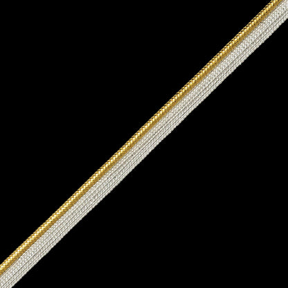 Metallic Gold Cord with Lustrous White Lip - 0.3" Detail
