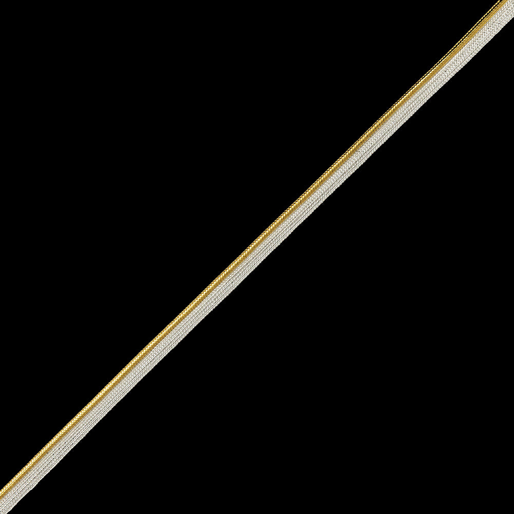 Metallic Gold Cord with Lustrous White Lip - 0.3"