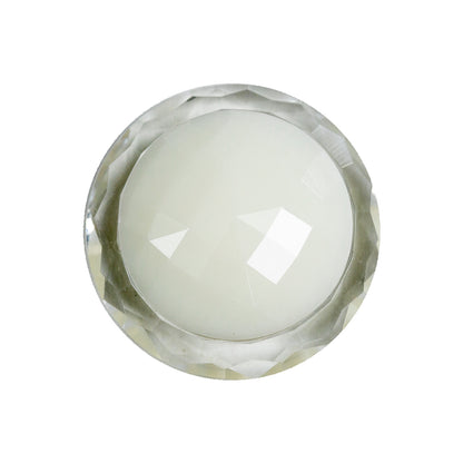 White and Transparent 2-Piece Faceted Shank Back Button - 36L/23mm