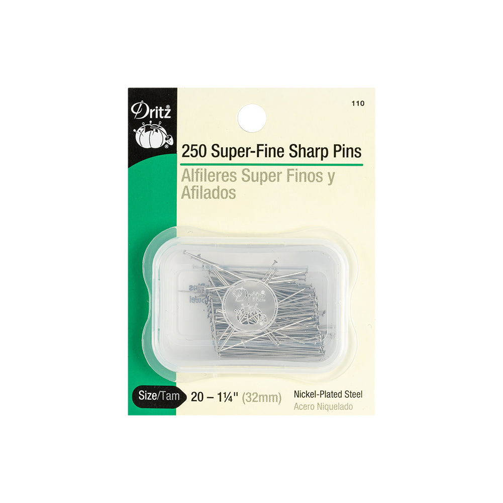 Dritz Super Fine Nickel Plated Steel Pins 250 Ct - 1-1/4"