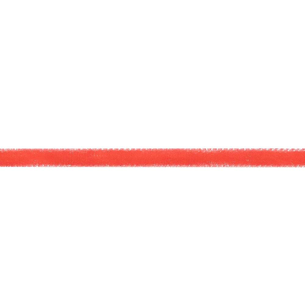 Lollipop Red Single Face Velvet Ribbon - 0.125" Detail
