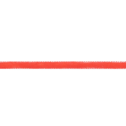 Lollipop Red Single Face Velvet Ribbon - 0.125" Detail