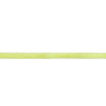 Lime Single Face Velvet Ribbon - 0.125" Detail