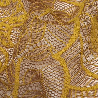 Lace Panel - Yellow and Brown Foliage Detail