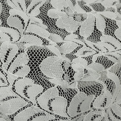 Stretch Re-Embroidered Corded Lace - Bright White Floral Detail