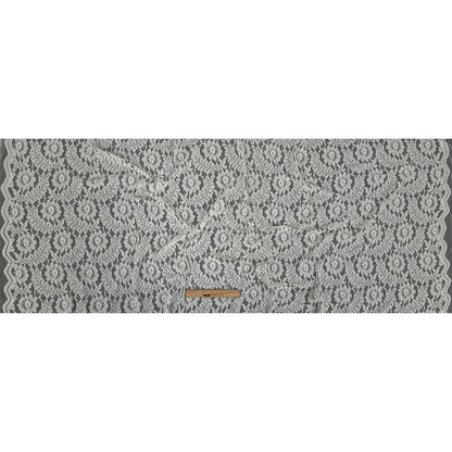 Stretch Re-Embroidered Corded Lace - Bright White Floral Full