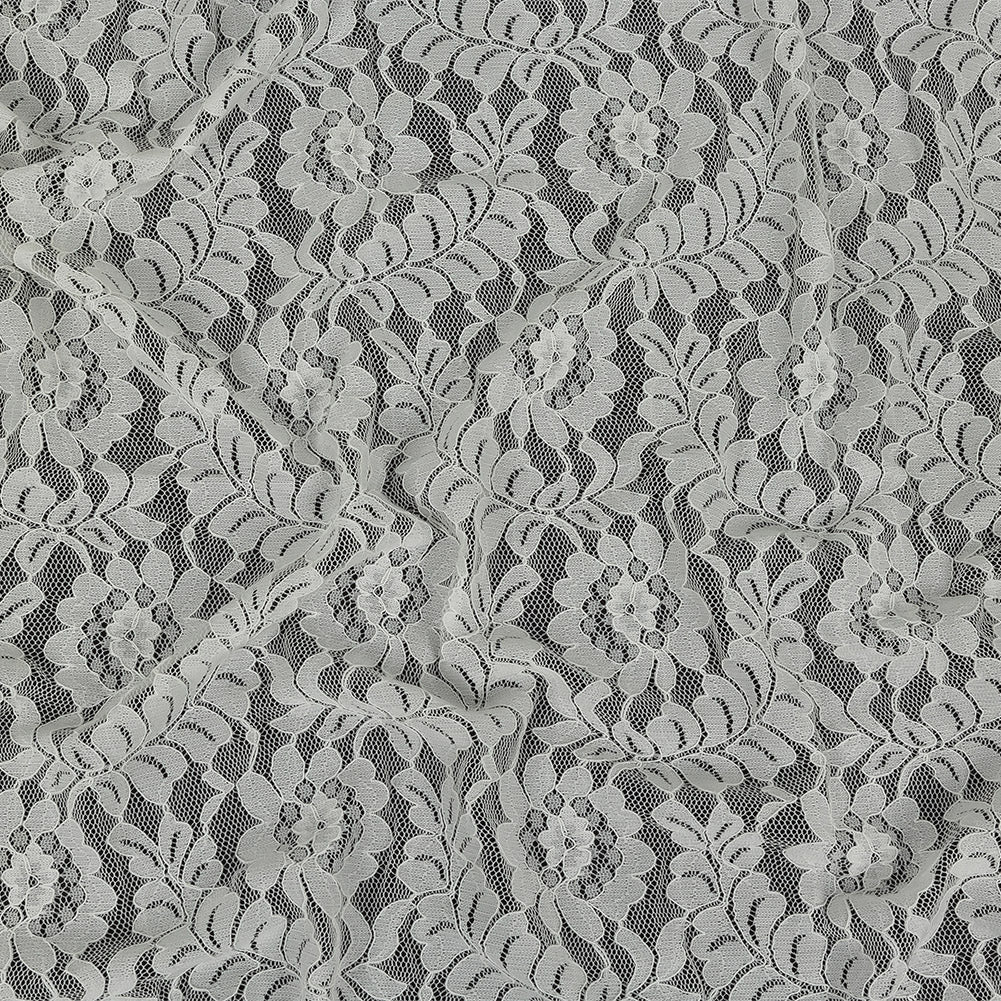 Stretch Re-Embroidered Corded Lace - Bright White Floral