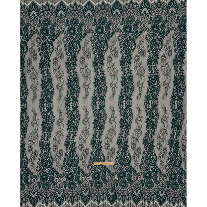 Corded Lace Panel - Teal and Black Floral Full