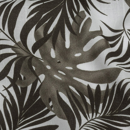 Slubbed Organic Cotton Woven - Major Brown Tropical Leaves - Santos Collection Detail