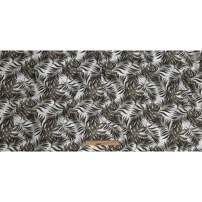 Slubbed Organic Cotton Woven - Major Brown Tropical Leaves - Santos Collection Full