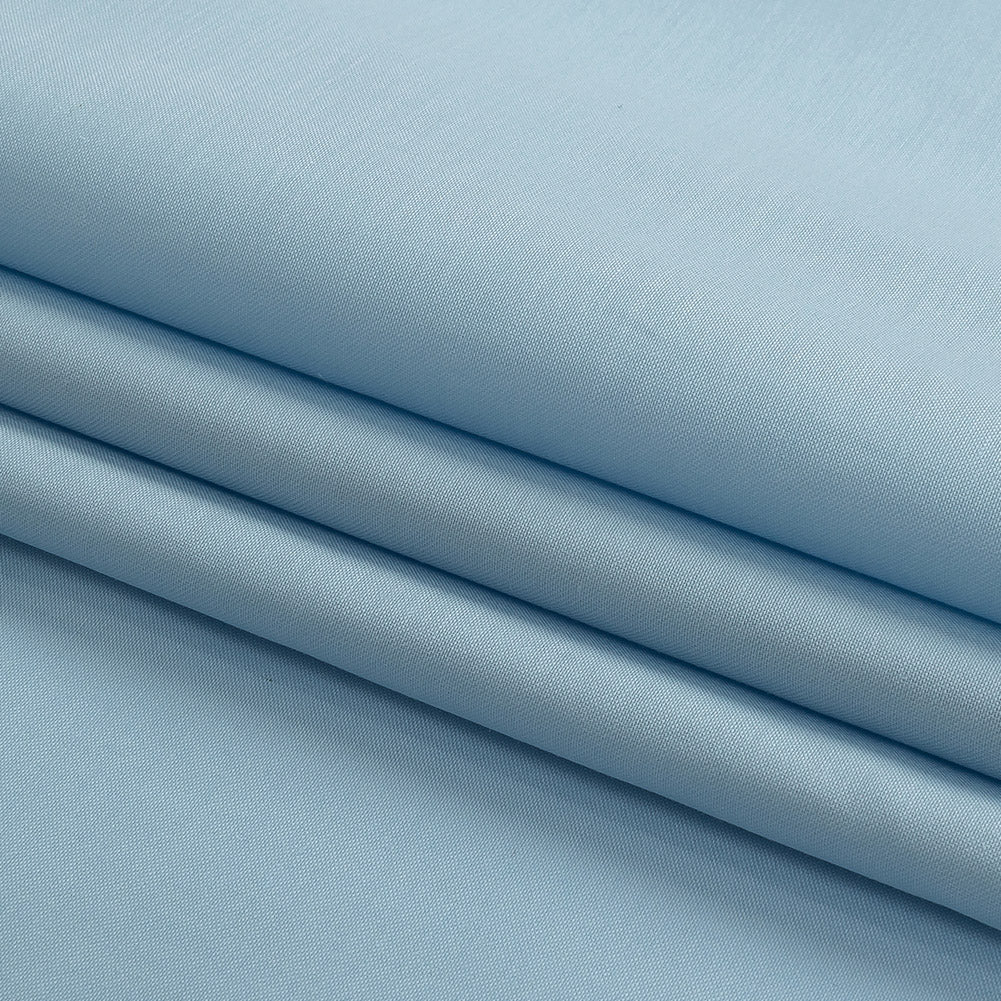 Mercerized Organic Egyptian Cotton Shirting - Light Blue - Ravello Collection Folded
