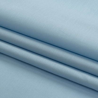 Mercerized Organic Egyptian Cotton Shirting - Light Blue - Ravello Collection Folded