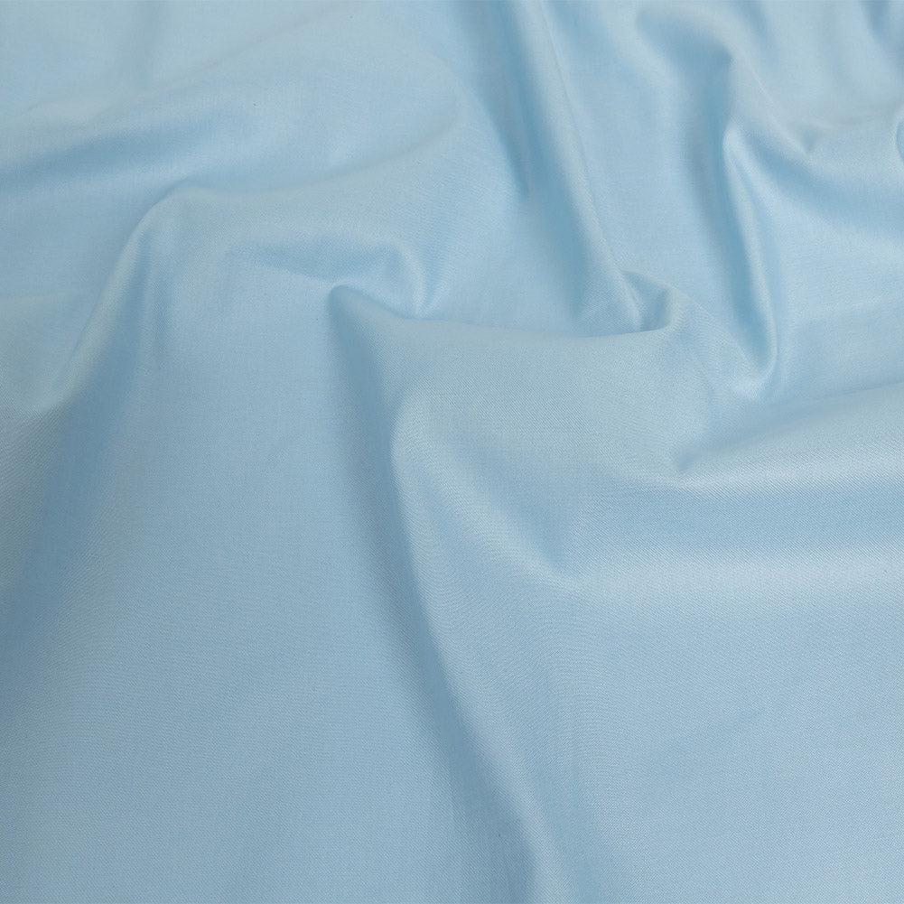 Mercerized Organic Egyptian Cotton Shirting - Light Blue - Ravello Collection