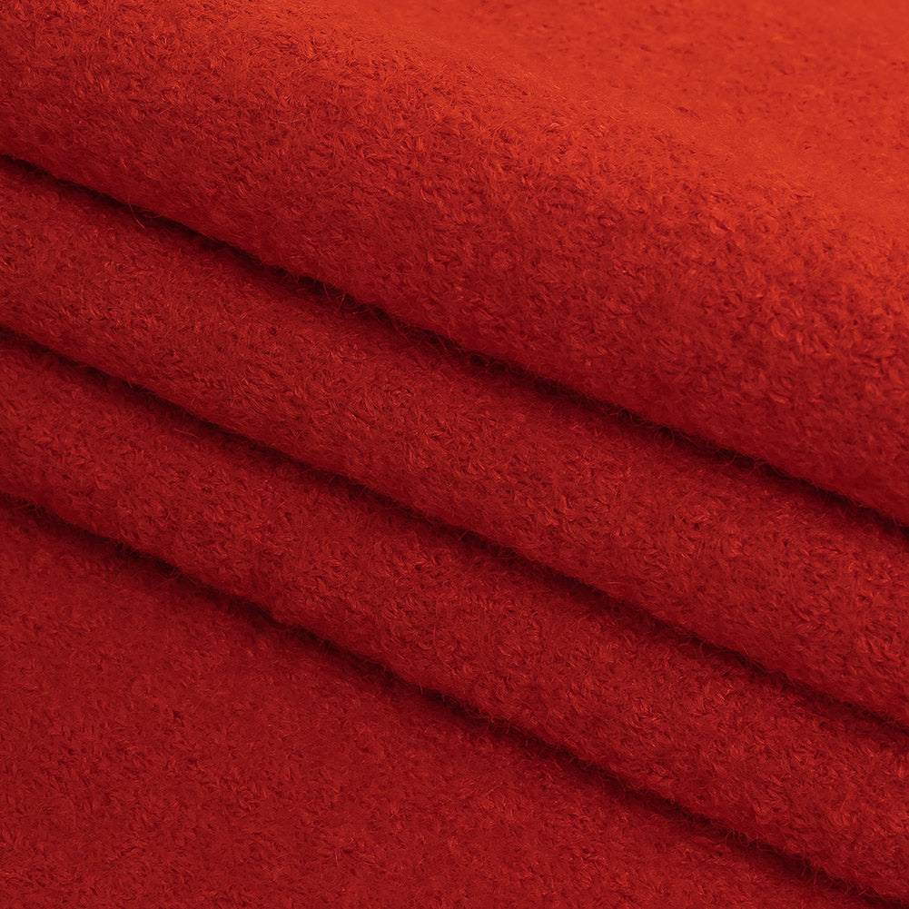 Boiled Wool Coating Fabric - Hot Coral - Ketil Collection