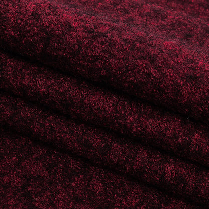 Boiled Wool Coating Fabric - Marbled Windsor Wine Red - Ketil Collection