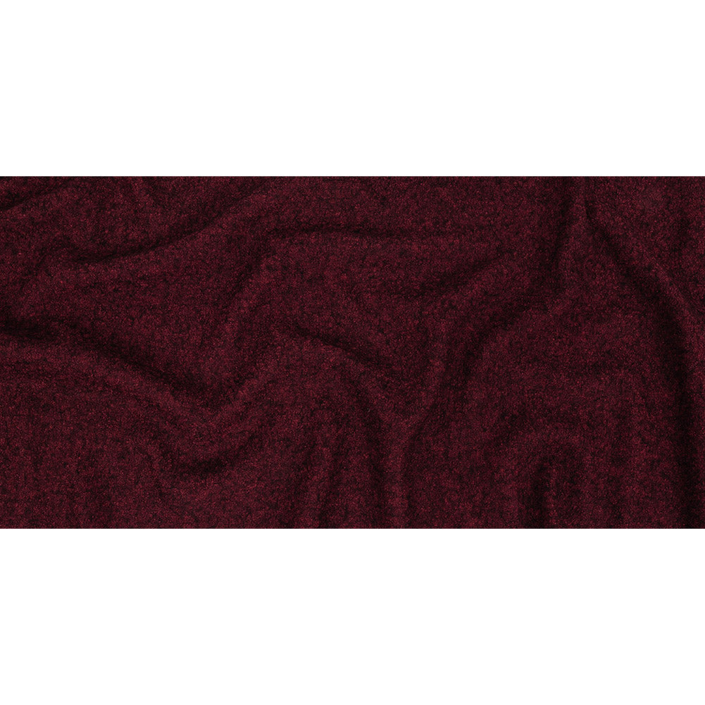 Boiled Wool Coating Fabric - Marbled Windsor Wine Red - Ketil Collection