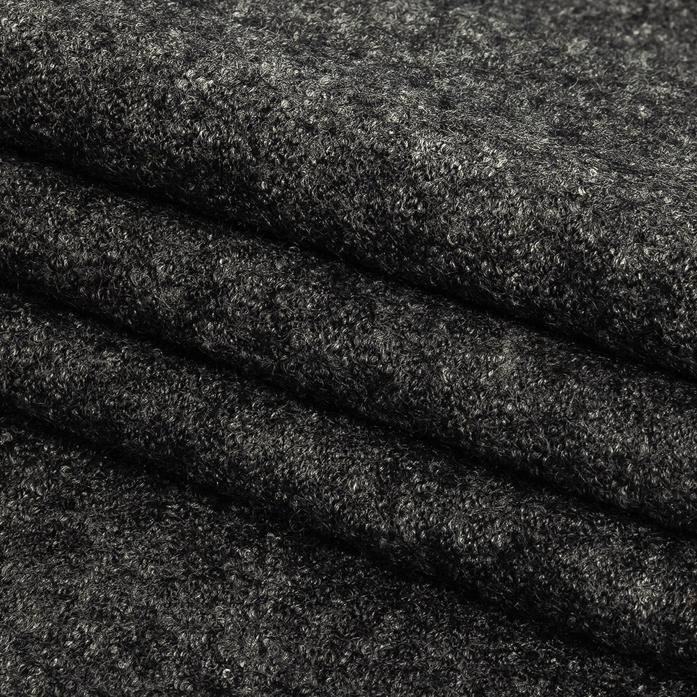 Boiled Wool Coating Fabric - Marbled Peat and Light Gray - Ketil Collection