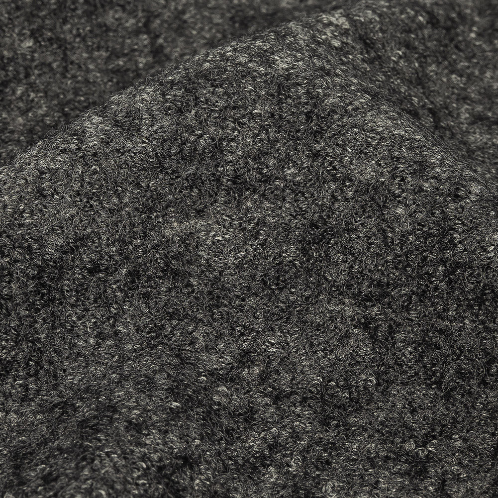 Boiled Wool Coating Fabric - Marbled Peat and Light Gray - Ketil Collection