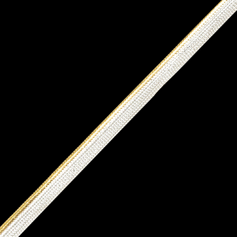 Metallic Gold Cord with Lustrous Off-White Lip - 0.3" Detail