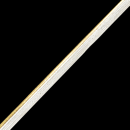 Metallic Gold Cord with Lustrous Off-White Lip - 0.3" Detail
