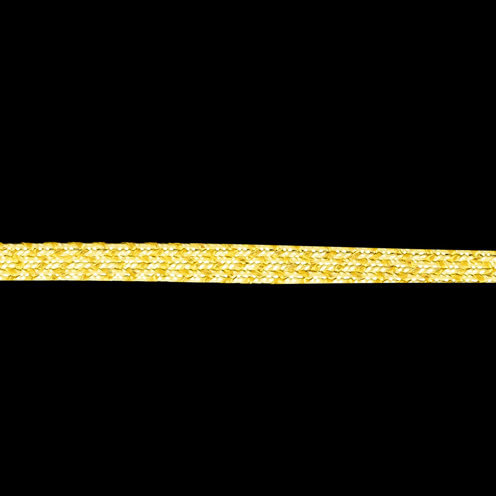 Clarified Butter and Gold Metallic Braided Trim - 0.2" Detail