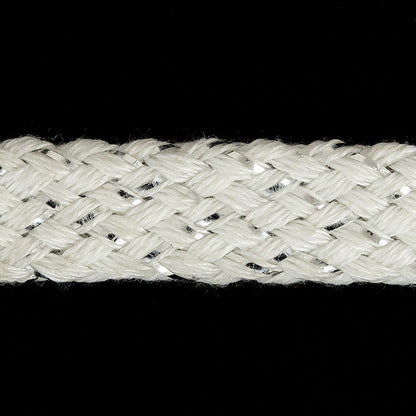 White and Silver Braided Tube - 0.625" Detail