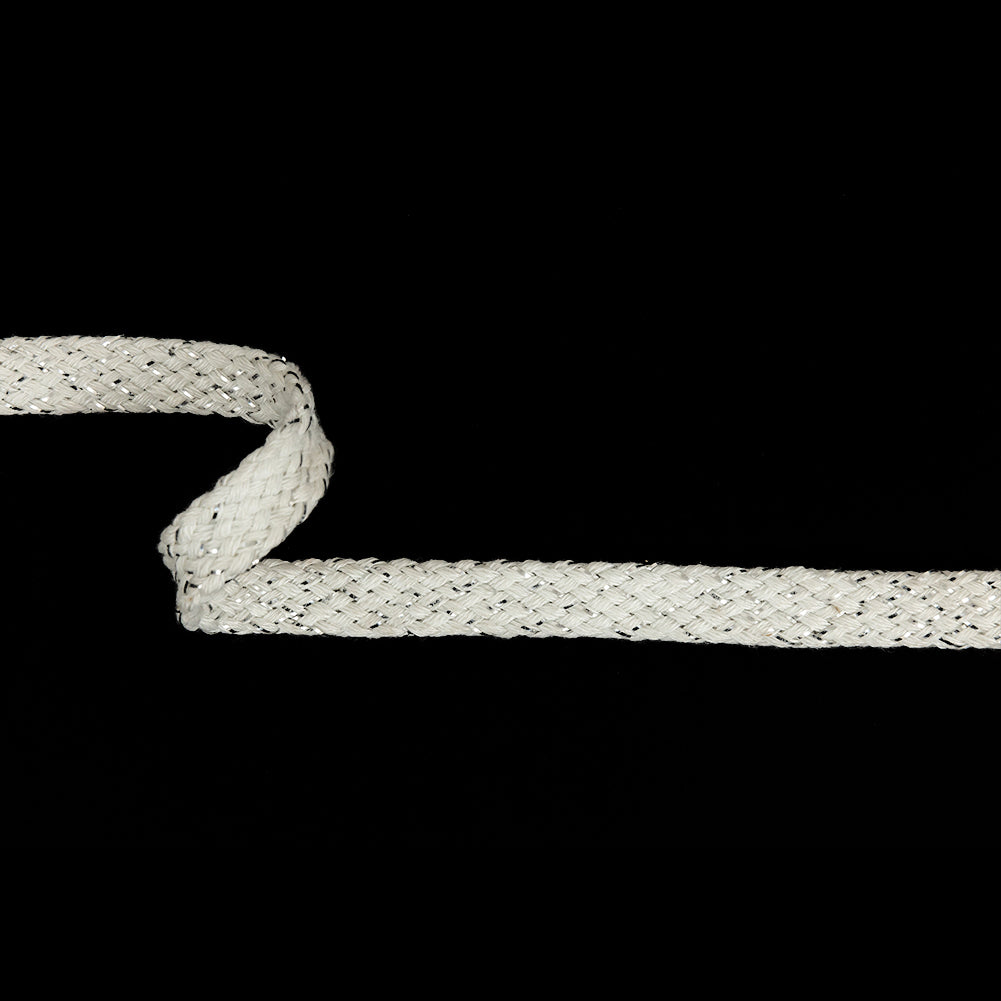 White and Silver Braided Tube - 0.625"