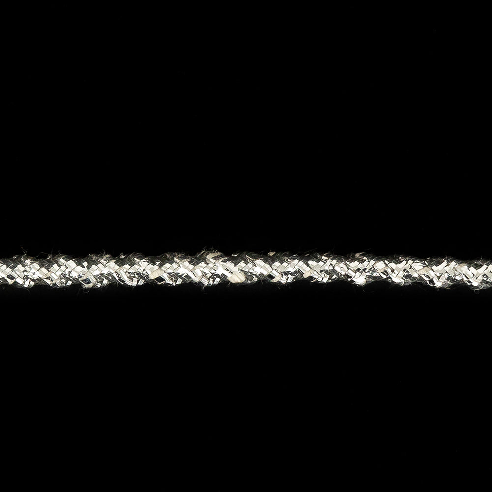Shiny Silver Dimensional Braided Cord - 0.2" Detail