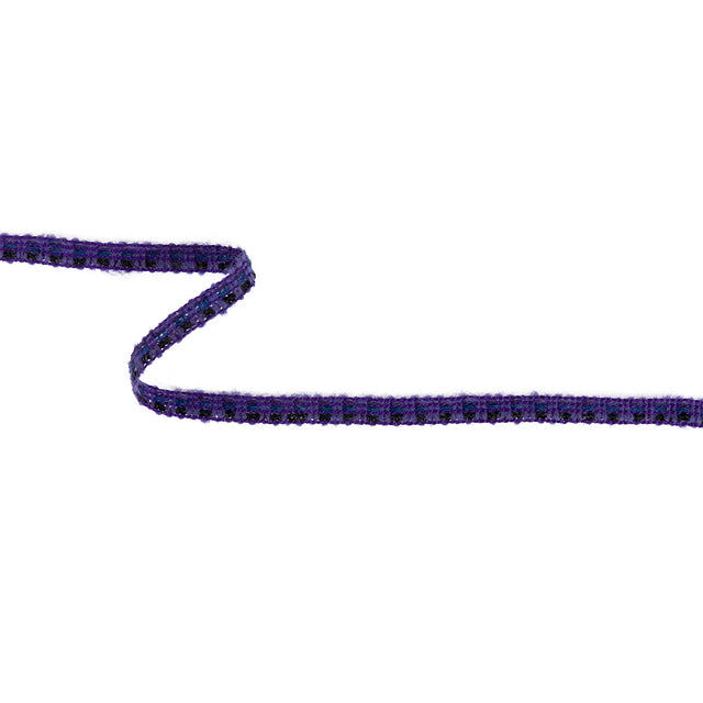 Purple, Black and Blue Sequins Boucle Trim - 0.5"