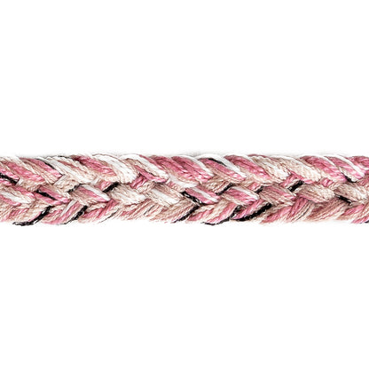 Pink, White and Black Yarn Braided Trim - 0.75" Detail