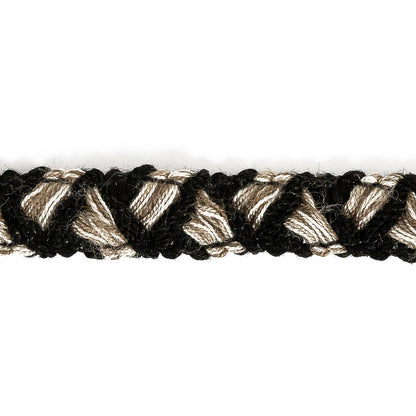 Black and Beige Zig Zag Yarn Trimming - 0.625" Detail
