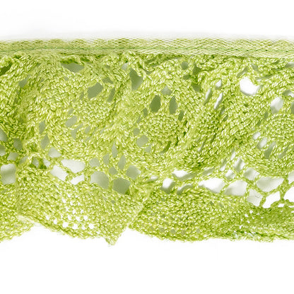 Lucky Green Floral Crocheted Trim - 2.5" Detail