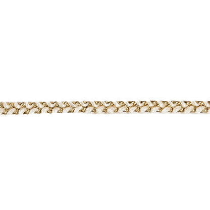 Metallic Gold and White Braided Trim - 0.2" Detail