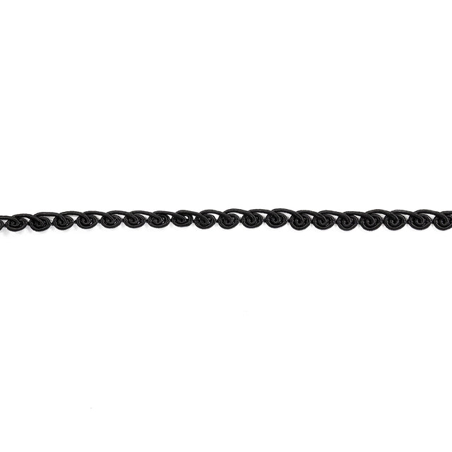 Black Loop de Loop Gimp Braided Trim - 0.375"